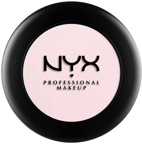 Ett runt makeup-produk med svart kant och rosa inre, märkt NYX Professional Makeup.