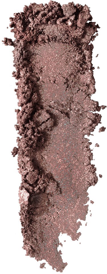 Ett krossat rosa ögonskugga med glittrig finish i en smal form.