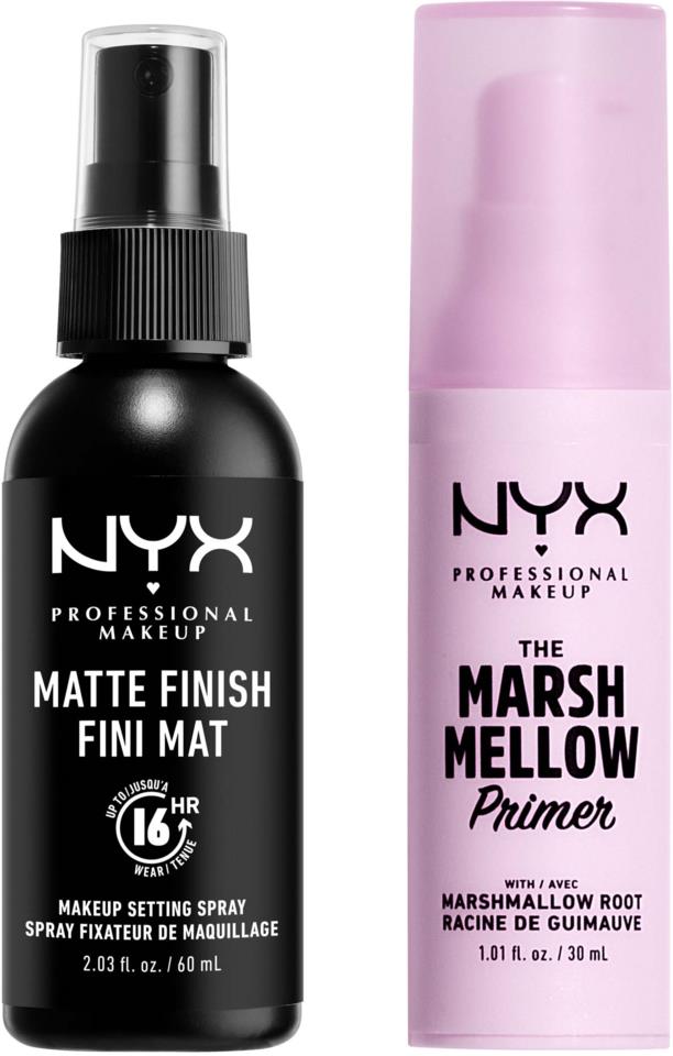 Setting MAKEUP PROFESSIONAL Duo Spray & Finish Primer Marshmellow Prep NYX - Set + Matte