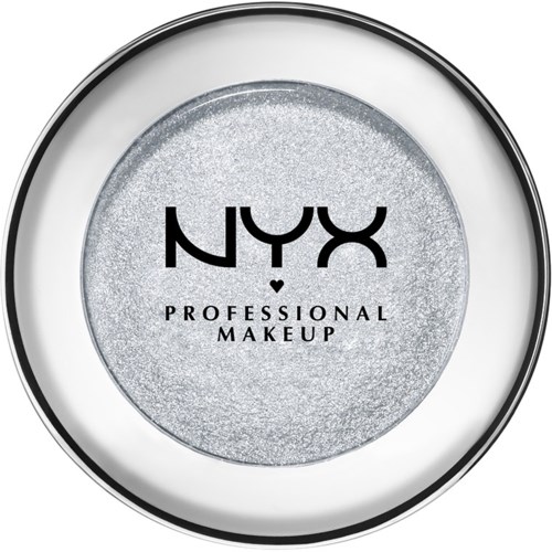 A round silver makeup product container with black NYX logo and text that says "Professional Makeup."