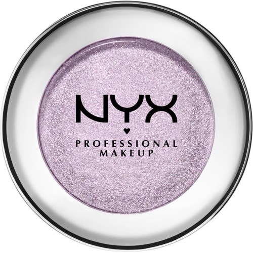 A round container of purple NYX eyeshadow with the words 'Nyx Professional Makeup' on the lid.