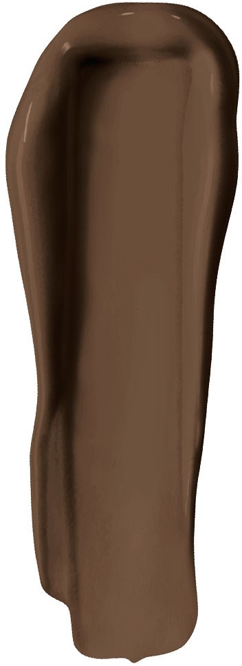 Ett brunt, lätt kurvat föremål med en glänsande yta, som liknar en chokladkaka.