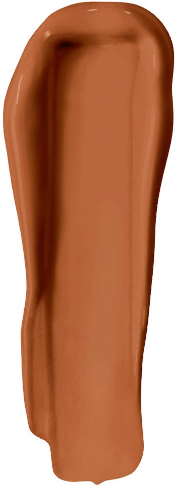 En smet av brunt krämigt ämne, formad som en lång, mjuk oval.