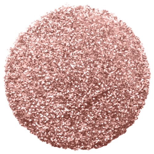 Ein runder Gegenstand mit rosa Glitzer, glänzend und funkelnd.