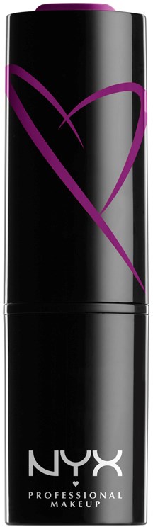 Mustan meikkipatruunan päällä violetti sydänpiirros ja NYX-logo, merkintä ammattilaismeikiksi.