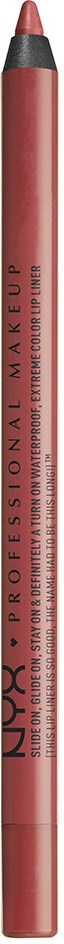 A pink gel lip liner with black cap and brand name 'NYX' printed on it.