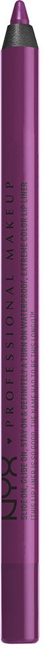 A purple eyeliner pencil with a black cap and the brand name NYX on it.