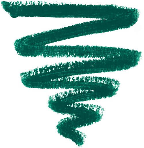 A green scribble spirals downward in a loose, wavy line on a white background.
