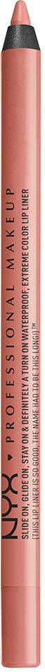 A pink lip liner pencil with black top and NUXE brand name on it.