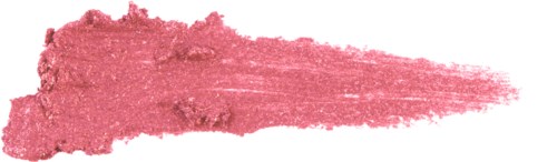 Pink makeup or eyeshadow smear on a black surface. Long and streaky. Bright and pigmented.
