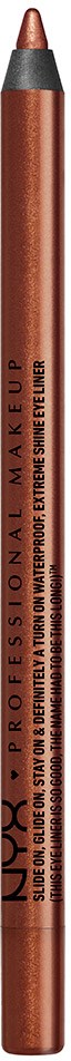 En brun sminkepenn med svart og brunt tupp, merket 'NYX Professional Makeup'.