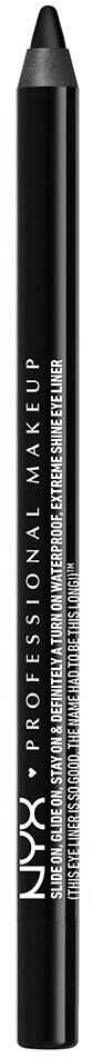 En svart øyeskyggenone med hvit tekst, merket NYX Professional Makeup.