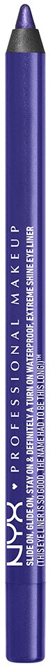 En lilla farge med teksten 'NYX PROFESSIONAL MAKEUP' på, brukes til sminke eller tegning.