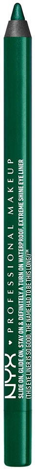 En grønn NYX profesjonell makeup-penne, sannsynligvis for øyne eller lepper, med produktnavn på.