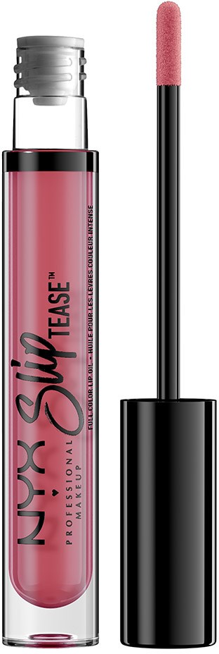 Leppeglansrør med rosa gloss og applikator, merket 'NYX SO... teASE'.