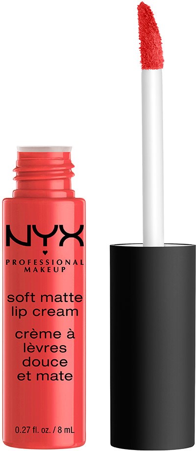 NYX myk matt leppefarge med applikator som viser rød leppestift.