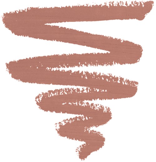 A brown, spiral brushstroke on a white background.