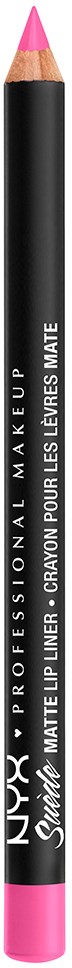 A pink and black lip liner pencil from NYX, labeled 'Professional Makeup' and 'Matte Lip Liner' in white text.