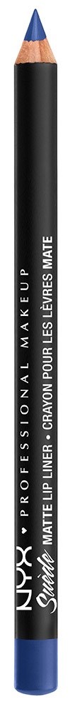 Musta silmän eyeliner kynä, jossa on sininen kärki ja valkoinen teksti, valmistaja NYX, meikkiin. Merkitty "Styling Matte Liner".