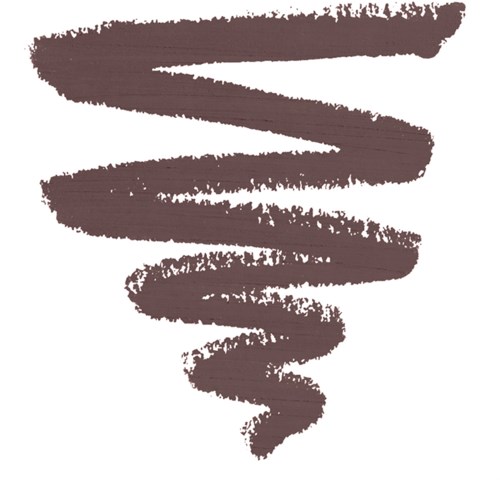 A dark, spiral-shaped brush stroke on a white background.