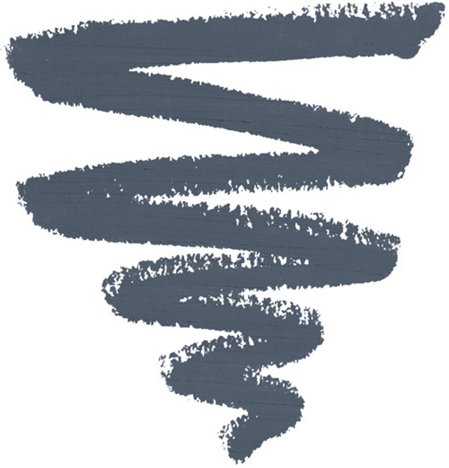 A dark gray, thick, spiral-like brush stroke with rough edges on a white background.