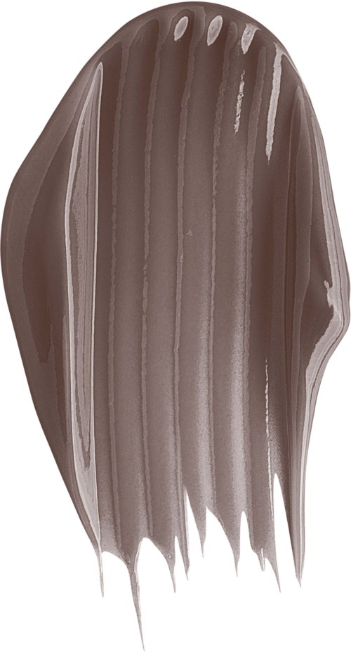 Brun neglelakprøve med striber og blank finish.