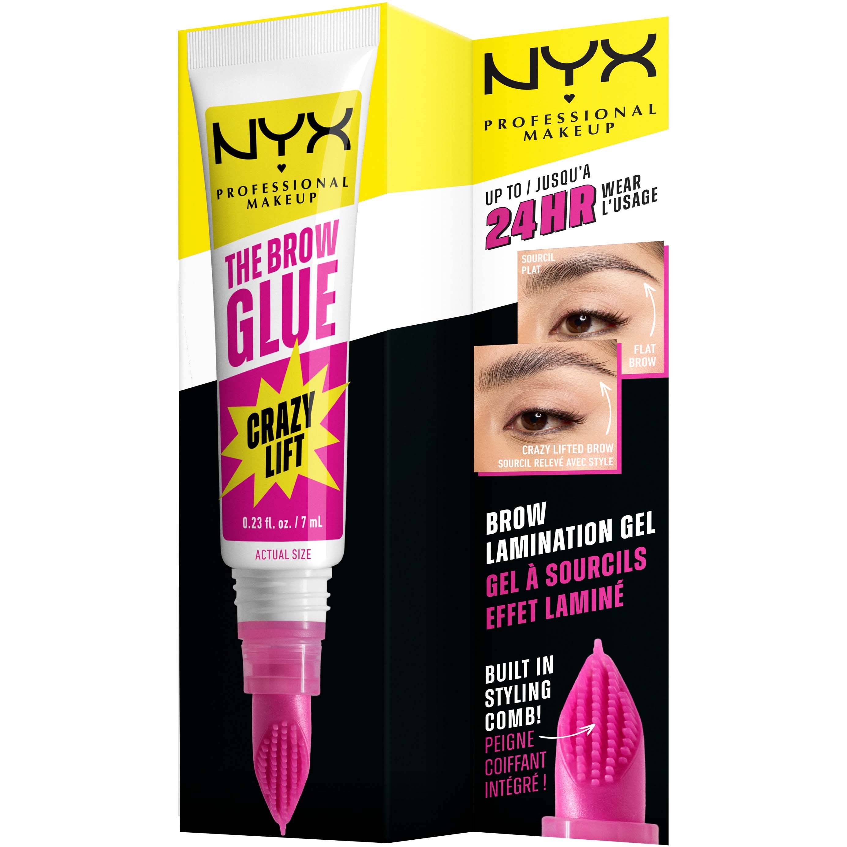 NYX PROFESSIONAL MAKEUP The Brow Glue Crazy Lift Lamination Gel 01 Tra (obrázok 11)