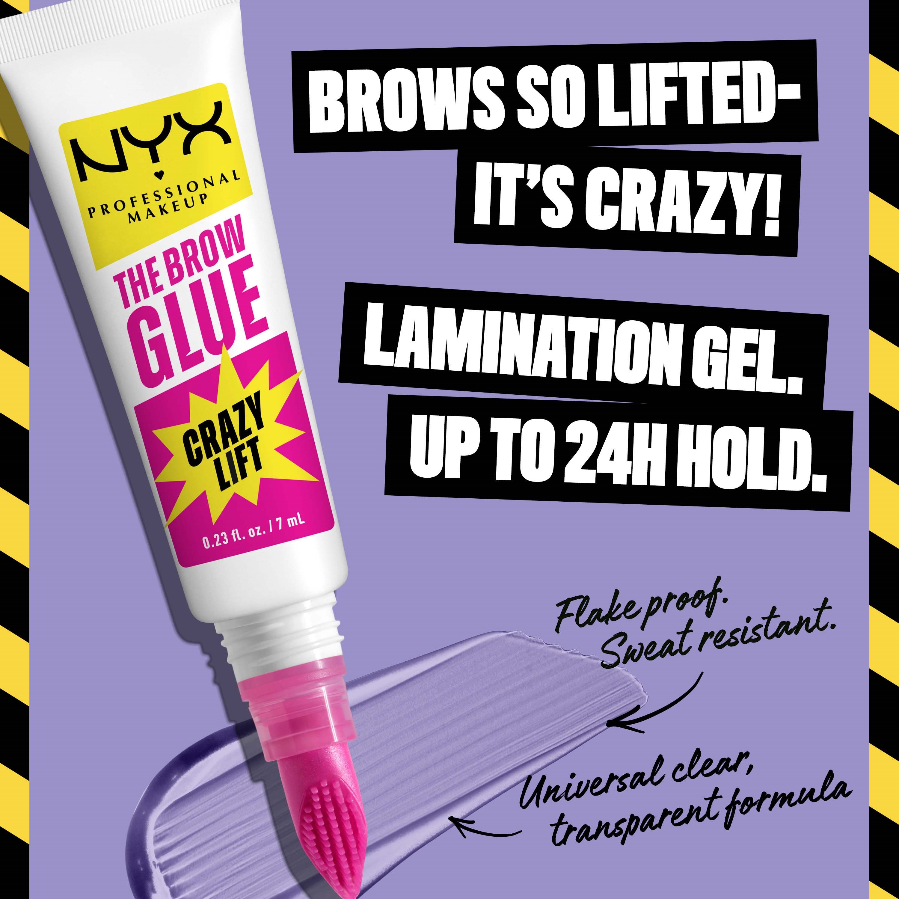 NYX PROFESSIONAL MAKEUP The Brow Glue Crazy Lift Lamination Gel 01 Tra (obrázok 3)