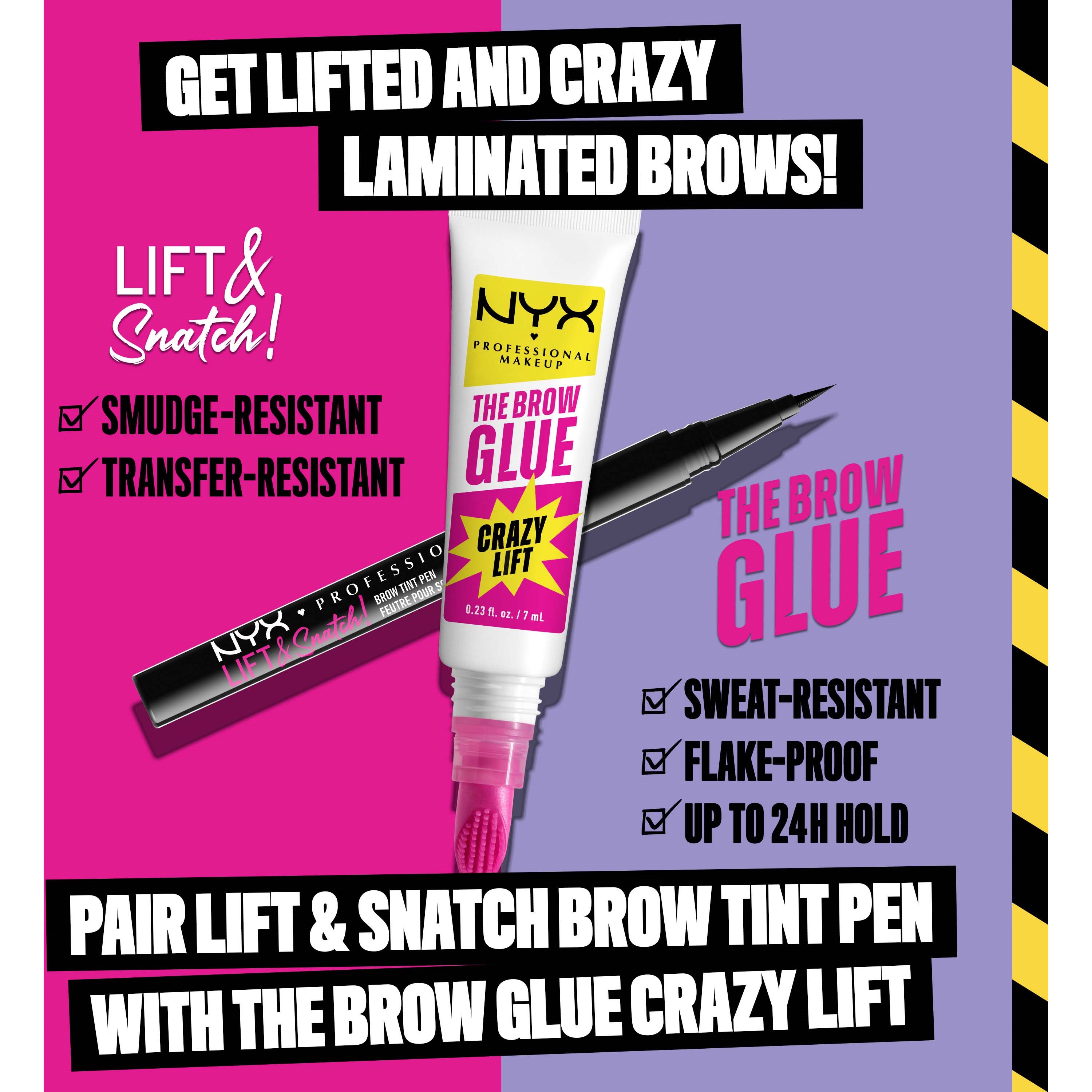NYX PROFESSIONAL MAKEUP The Brow Glue Crazy Lift Lamination Gel 01 Tra (obrázok 7)