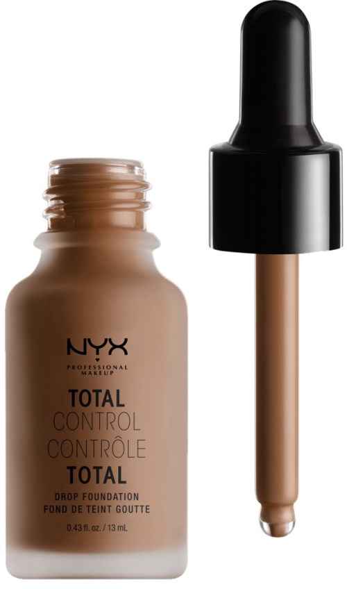 Eine Flasche NYX-Foundation mit Tropfer zum Auftragen flüssiger Schminke.