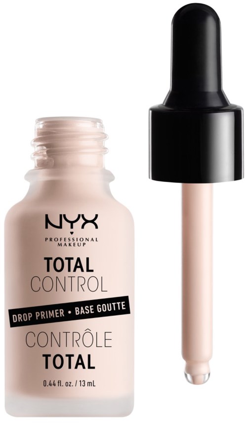 En flaske med NYX Total Control drop primer og en pipette ved siden av.