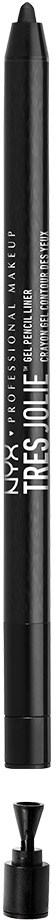 Musta kosmetiikkikynä, jossa pieni sivellin alaosassa, merkinnät 'NARS' ja 'EYELINER LIQUID'.