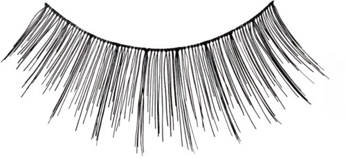 A sketch of eyelashes, with long, dark lines, showing individual lash details.