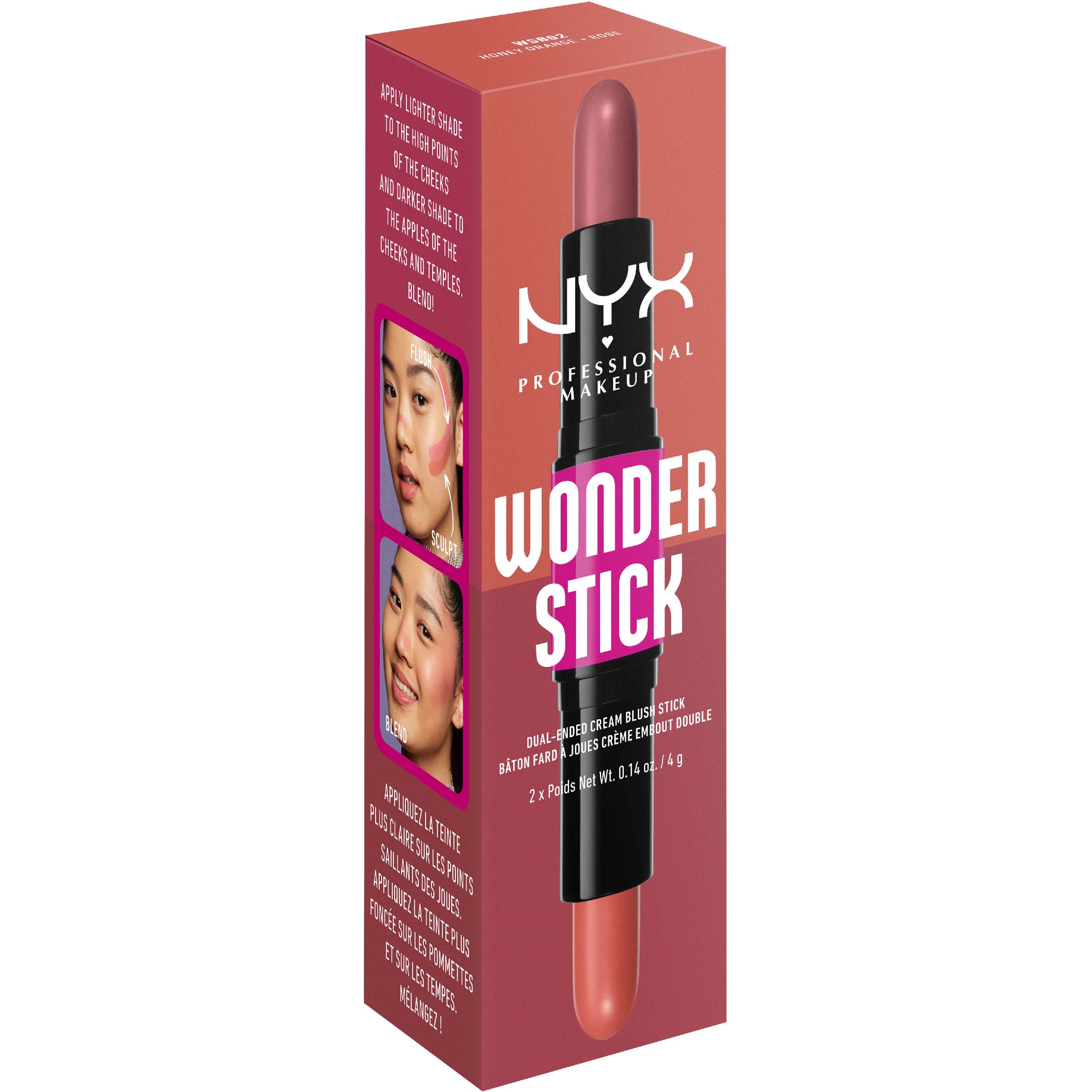 Alternativ bild 1 för NYX PROFESSIONAL MAKEUP Wonder Stick Dual-Ended Cream Blush Stick 02 H