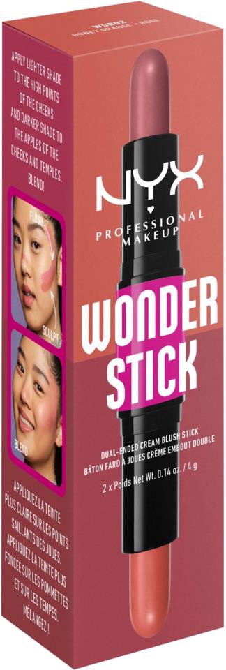 NYX Professional Makeup Wonder Stick Dual-Ended Cream Blush Stick 02 Honey Orange + Rose