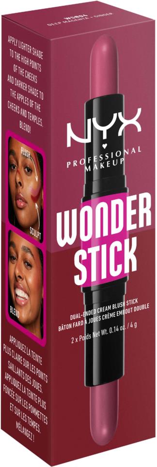 NYX Professional Makeup Wonder Stick Dual-Ended Cream Blush Stick 04 Deep Magenta + Ginger