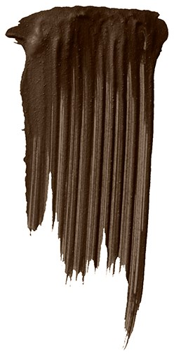 A large brush stroke in dark brown with vertical lines and uneven edges.