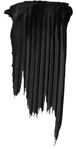 Schwarze Farbe tropft nach unten und bildet eine strukturierte, fließende Muster.