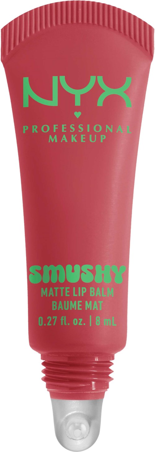 Röroche Tube mit NYX Smushy Matte Lip Balm mit grünem Text, 0,27 fl oz/8 mL.