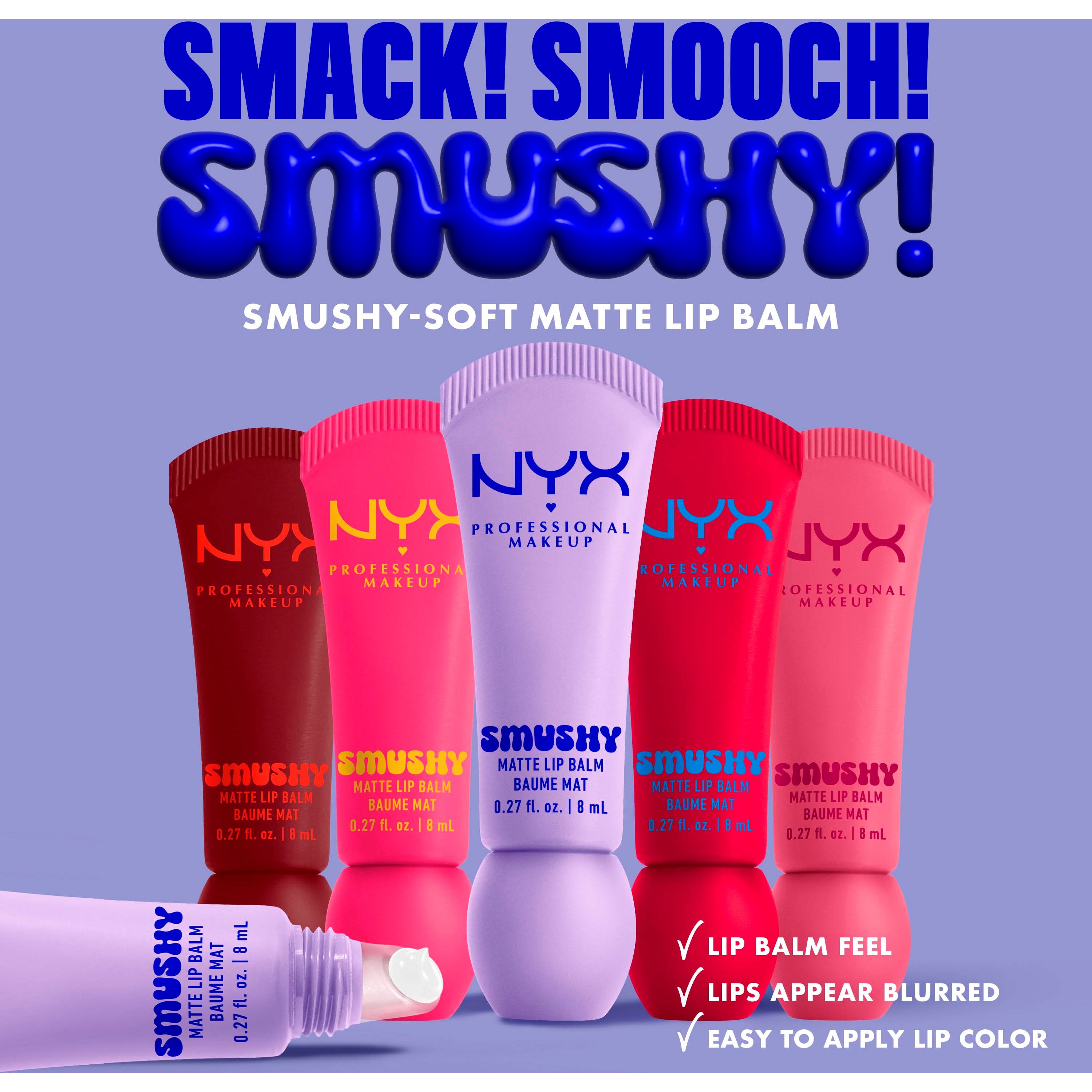 NYX PROFESSIONAL MAKEUP Smushy Matte Lip Balm 9 Soft Sorbet (obrázok 3)