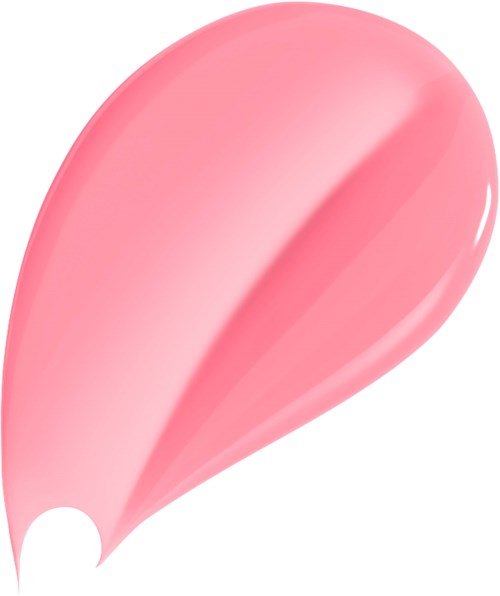 En ljusrosa kosmetik- eller sminkprovsfärg med slät, glansig yta och droppliknande form.