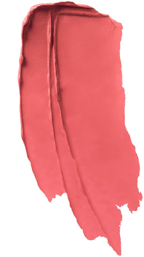En rosa läppstiftssmälning med en lång, kurvig form och en texturerad kant.