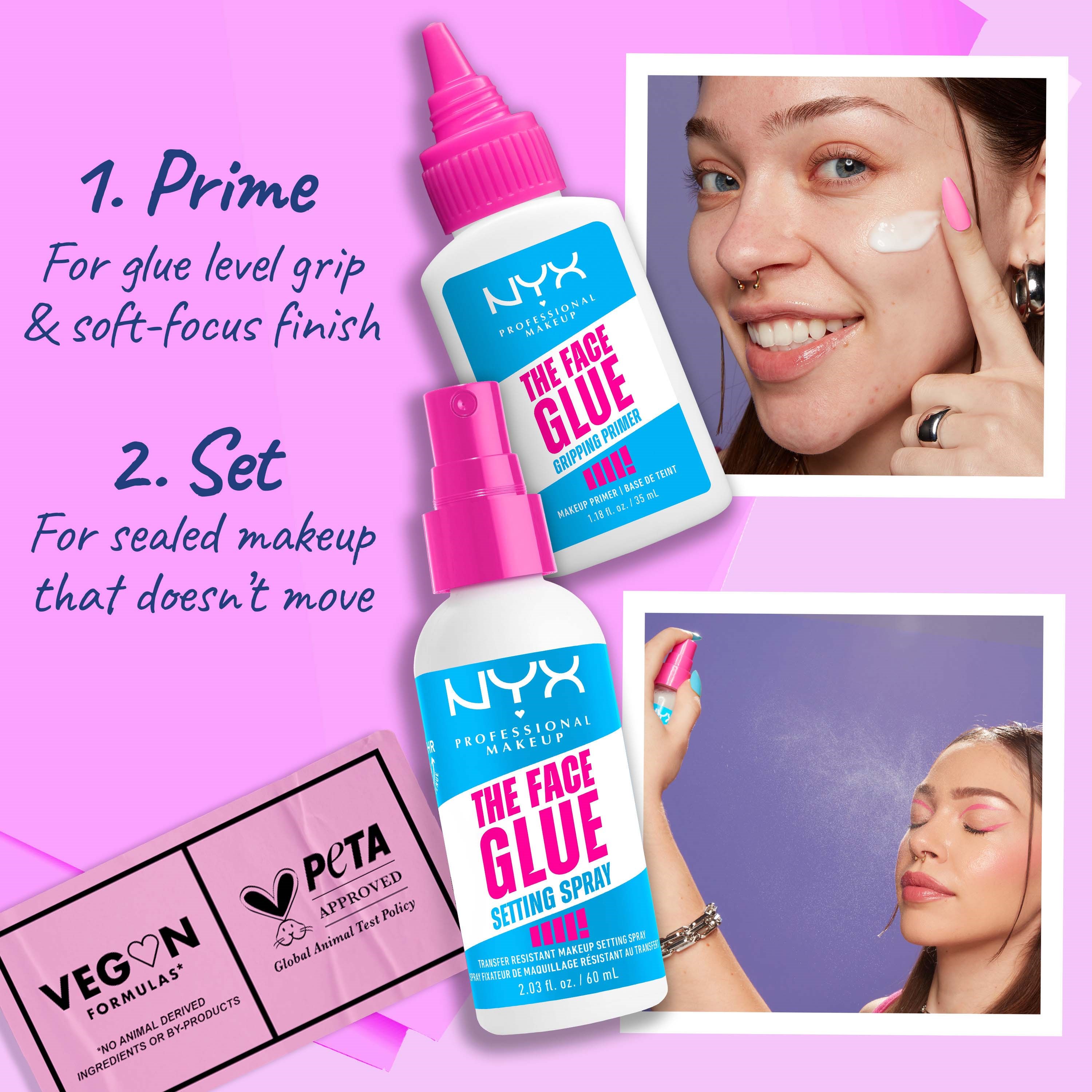 NYX PROFESSIONAL MAKEUP The Face Glue Setting Spray 60 ml (obrázok 6)