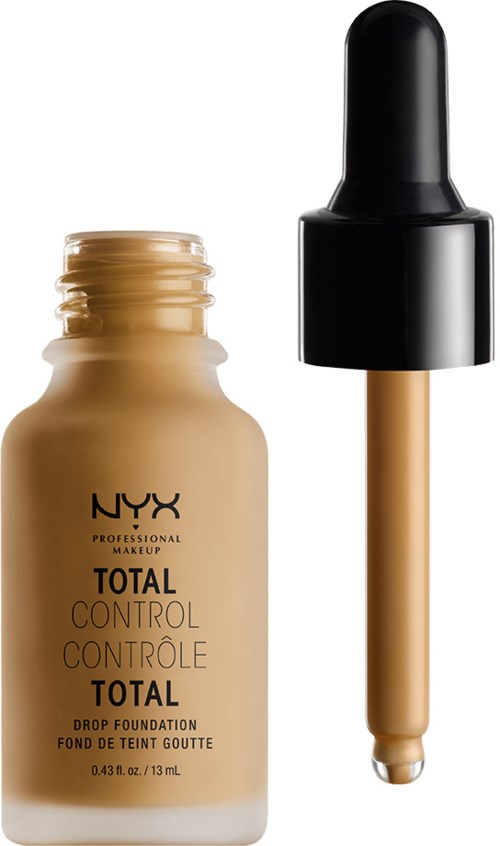 Eine Flasche mit Tropfform für NYX Total Control Drop Foundation in Beige.