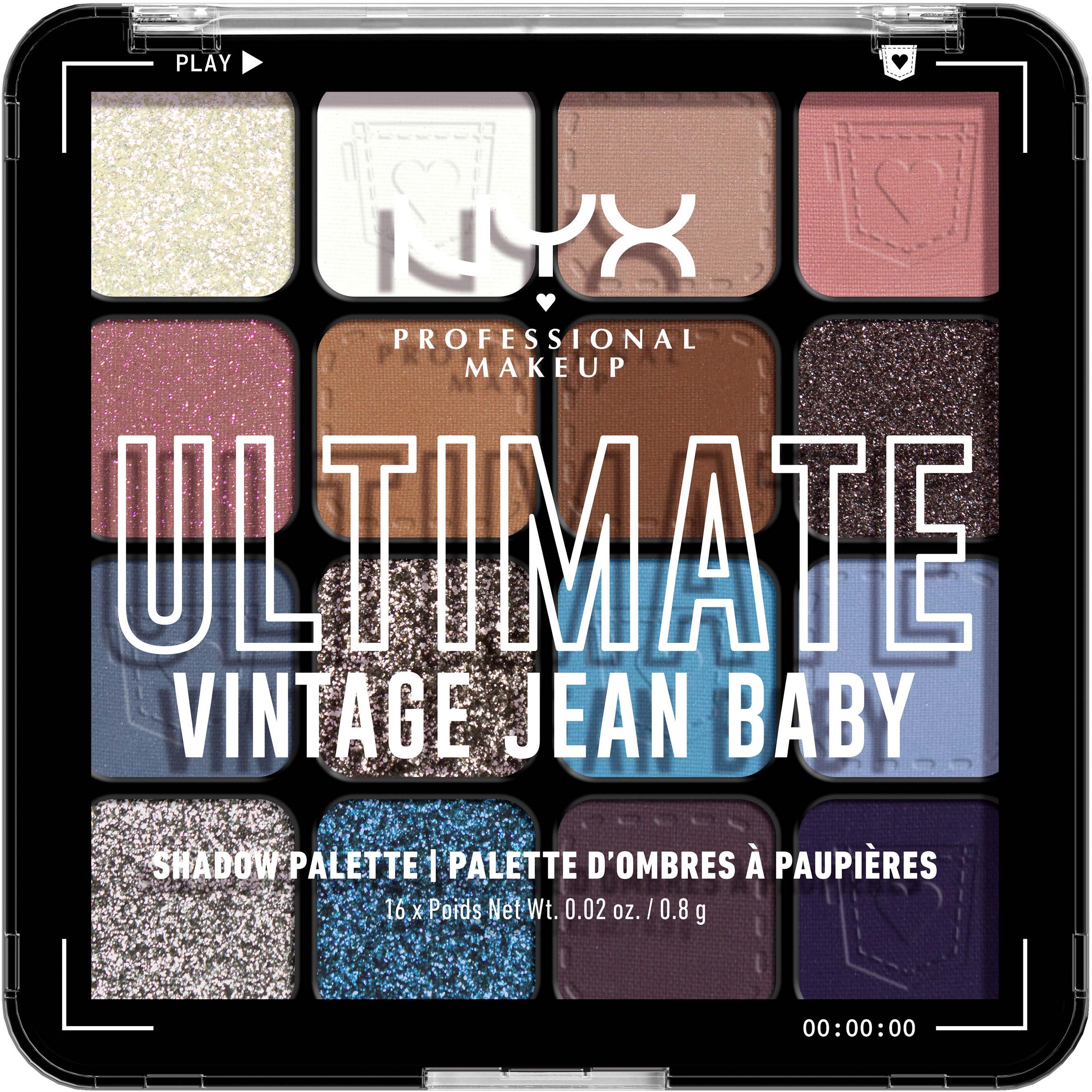 NYX Professional Makeup Ultimate Shadow Palette 16 x 0,8 g - 01W Vintage Jean Baby