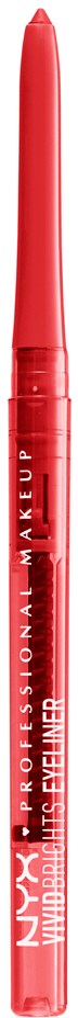 En rød læbestiftblyant med NYX-mærke, designet til makeup.