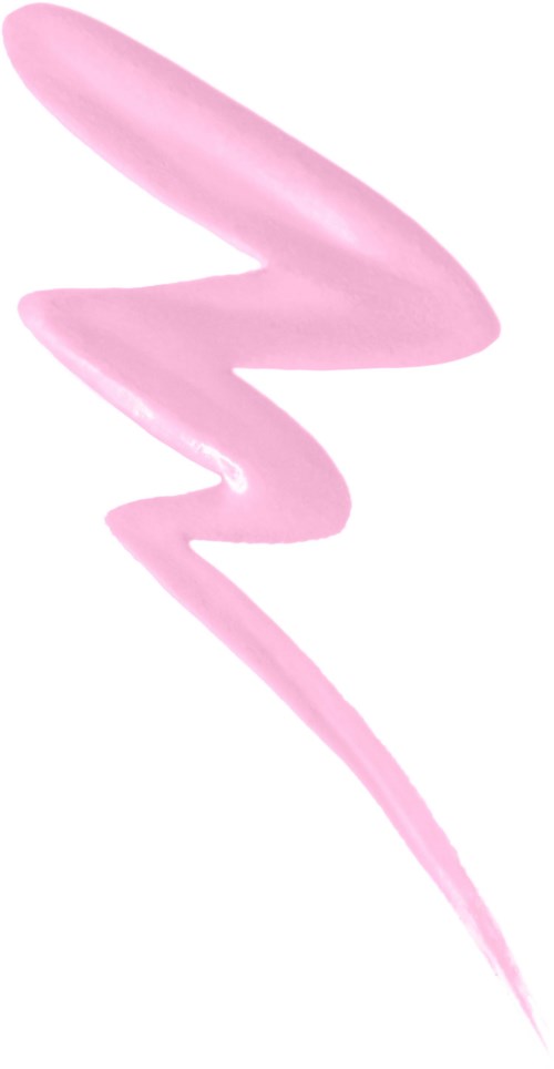 A pink zigzag line that ends in a point. It looks like a stylized lightning bolt or a zigzag shape.