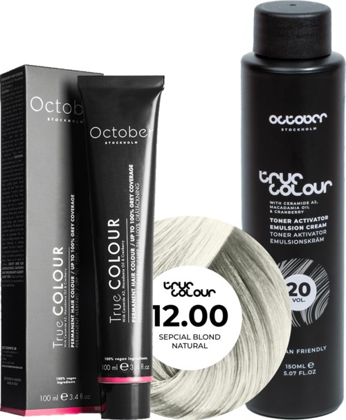 October Stockholm True Colour 20 Vol Colour Activator 150 ml & Colour 100 ml 12.00 Special Blond Natural