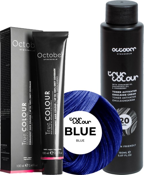 October Stockholm True Colour 20 Vol Colour Activator 150 ml & Colour 100 ml Blue