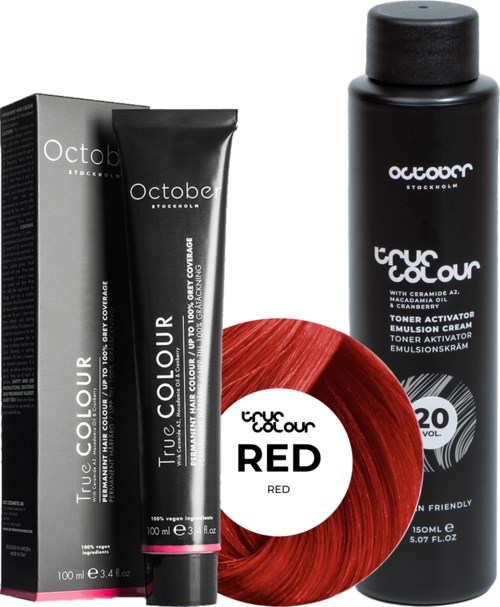 October Stockholm True Colour 20 Vol Colour Activator 150 ml & Colour 100 ml Red